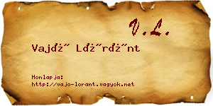 Vajó Lóránt névjegykártya